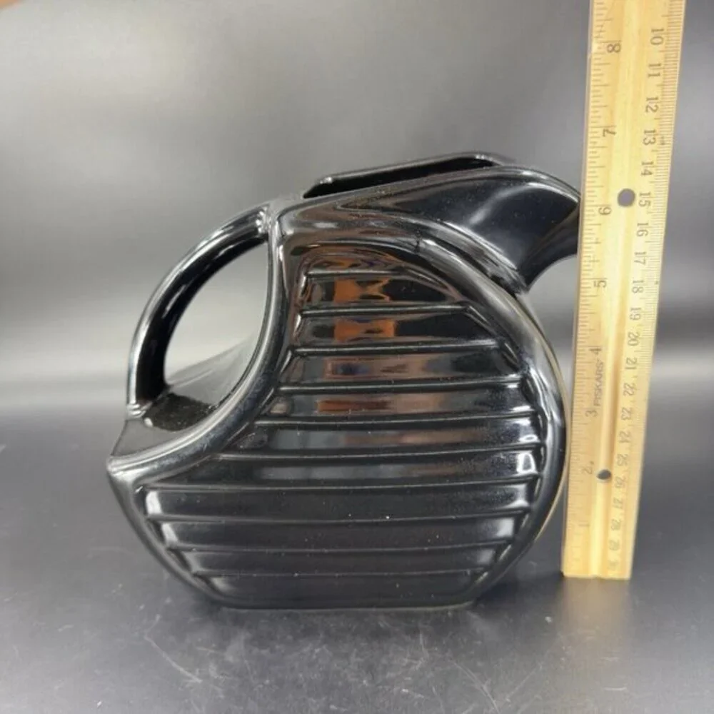 Feltman Langer USA Ceramic Pitcher Carafe Black Ceramic Vintage Kitchenware‎ VTG